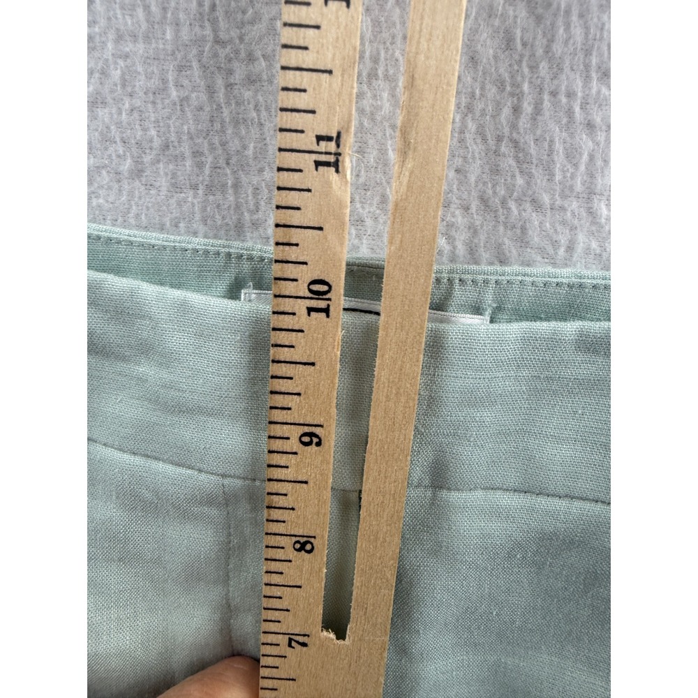 Talbots Petites Sage Green Linen Blend Wide Leg Trousers Pants Size 8P Italian - Picture 8 of 8